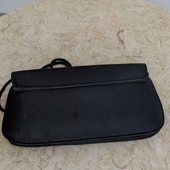 Evening Bag, Small Black Bag with Multi Colored Rhinestones - Picture 4 of 7